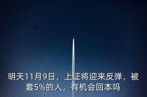明天11月9日，上證將迎來反彈，被套5%的人，有機會回本嗎