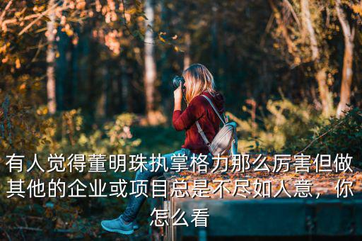 有人覺得董明珠執(zhí)掌格力那么厲害但做其他的企業(yè)或項目總是不盡如人意，你怎么看