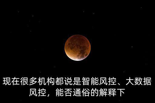 現(xiàn)在很多機(jī)構(gòu)都說是智能風(fēng)控、大數(shù)據(jù)風(fēng)控，能否通俗的解釋下