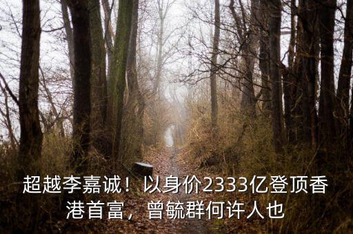 超越李嘉誠(chéng)！以身價(jià)2333億登頂香港首富，曾毓群何許人也