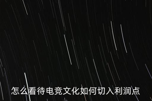 電競(jìng)行業(yè)怎么掙錢(qián),怎么看待電競(jìng)文化
