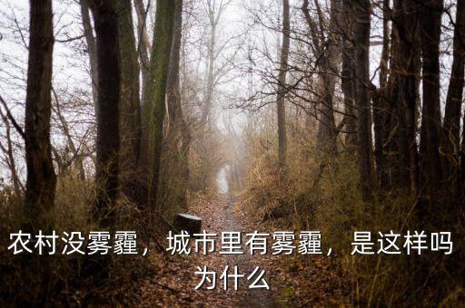 農(nóng)村沒霧霾，城市里有霧霾，是這樣嗎為什么