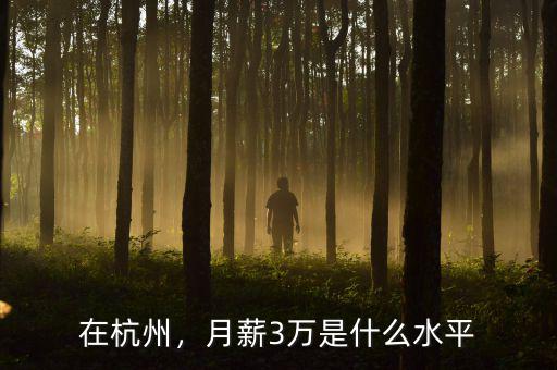 在杭州，月薪3萬是什么水平