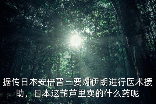 據傳日本安倍晉三要對伊朗進行醫(yī)術援助，日本這葫蘆里賣的什么藥呢