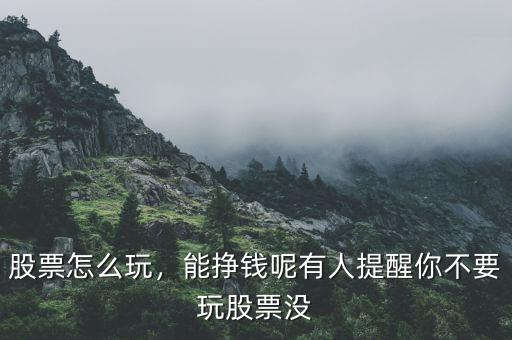 股票怎么玩，能掙錢呢有人提醒你不要玩股票沒