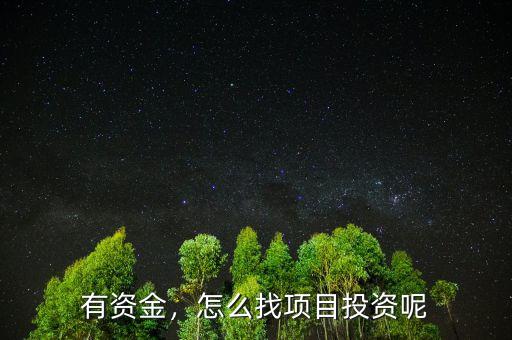 有資金，怎么找項(xiàng)目投資呢