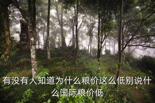 有沒有人知道為什么糧價(jià)這么低別說什么國(guó)際糧價(jià)低
