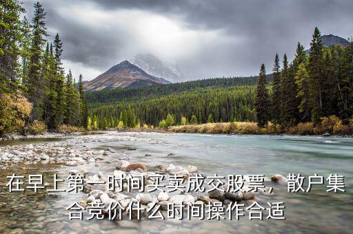 在早上第一時(shí)間買賣成交股票，散戶集合競(jìng)價(jià)什么時(shí)間操作合適