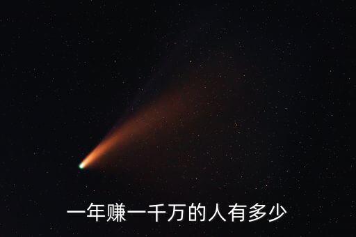 一年賺一千萬的人有多少