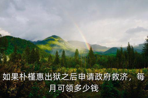 如果樸槿惠出獄之后申請政府救濟(jì)，每月可領(lǐng)多少錢