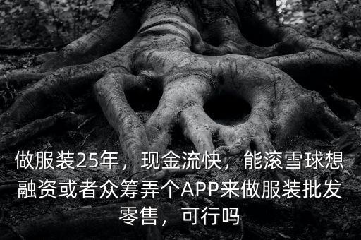 做服裝25年，現(xiàn)金流快，能滾雪球想融資或者眾籌弄個(gè)APP來(lái)做服裝批發(fā)零售，可行嗎
