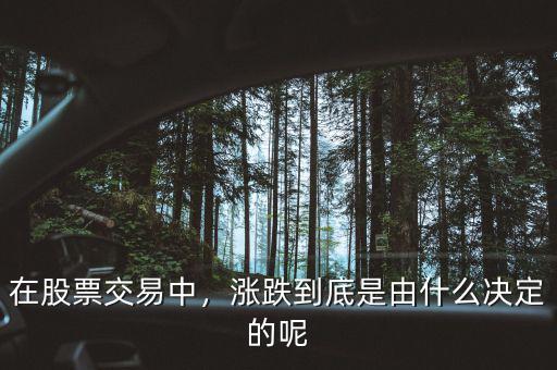 在股票交易中，漲跌到底是由什么決定的呢