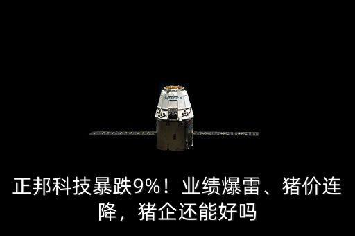 正邦科技暴跌9%！業(yè)績爆雷、豬價連降，豬企還能好嗎
