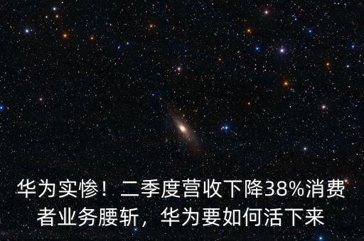 華為實慘！二季度營收下降38%消費者業(yè)務腰斬，華為要如何活下來