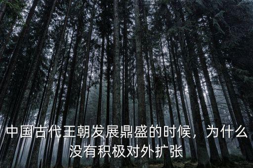 中國古代王朝發(fā)展鼎盛的時候，為什么沒有積極對外擴張