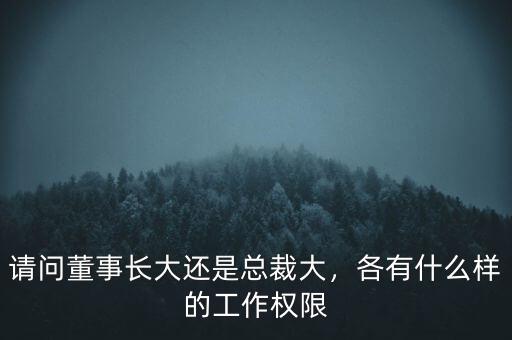請問董事長大還是總裁大，各有什么樣的工作權(quán)限
