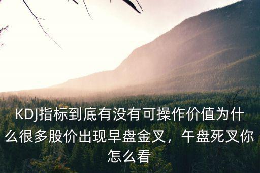 KDJ指標(biāo)到底有沒有可操作價(jià)值為什么很多股價(jià)出現(xiàn)早盤金叉，午盤死叉你怎么看