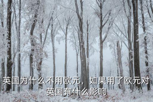 英國為什么不用歐元，如果用了歐元對英國有什么影響