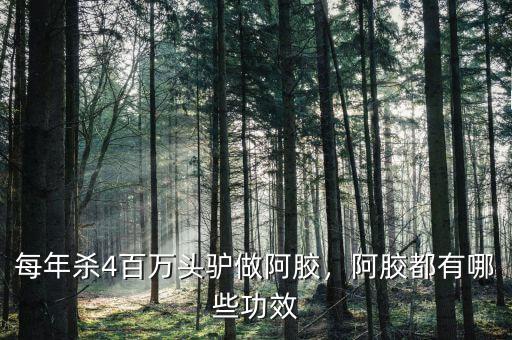 每年殺4百萬頭驢做阿膠，阿膠都有哪些功效