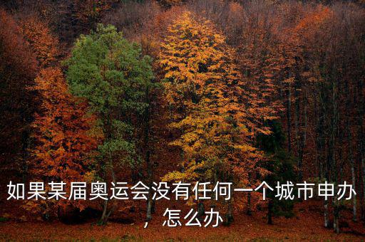 如果某屆奧運會沒有任何一個城市申辦，怎么辦