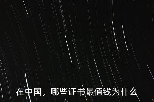 在中國，哪些證書最值錢為什么