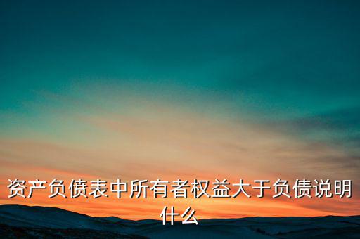資產(chǎn)負(fù)僨表中所有者權(quán)益大于負(fù)債說(shuō)明什么