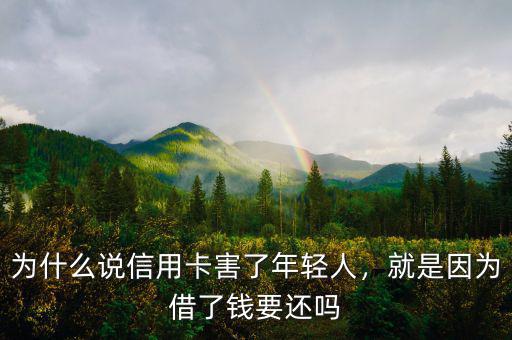 為什么說(shuō)信用卡害了年輕人，就是因?yàn)榻枇隋X(qián)要還嗎