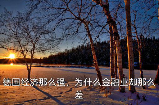 德國為什么是金融中心,德國經(jīng)濟那么強