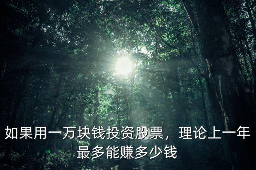 如果用一萬塊錢投資股票，理論上一年最多能賺多少錢