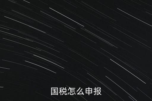 什么國稅局申報，國稅怎么申報