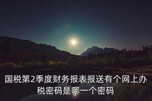 國稅第2季度財務(wù)報表報送有個網(wǎng)上辦稅密碼是哪一個密碼