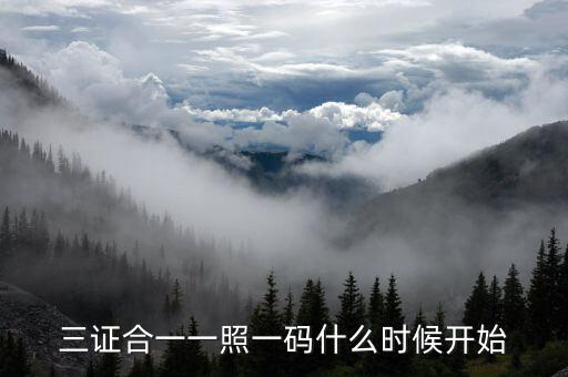 三證合一到什么時候，三證合一一照一碼什么時候開始