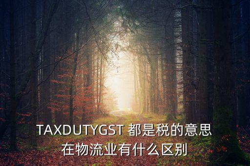 ttps稅是什么，TAXDUTYGST 都是稅的意思在物流業(yè)有什么區(qū)別