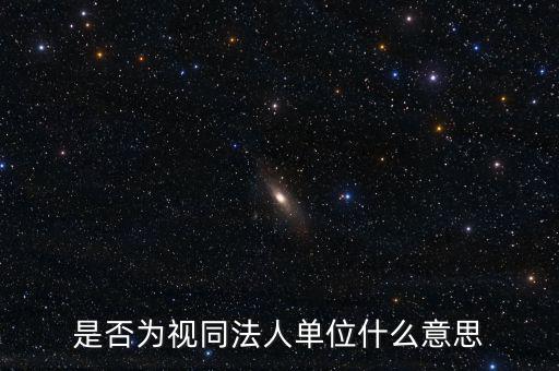 視同法人什么意思，是否為視同法人單位什么意思