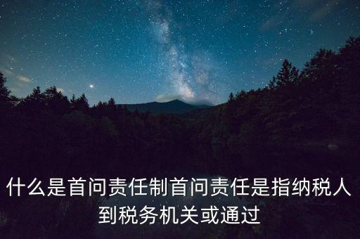 稅務首問責任制是什么，首問負責制度是指什么