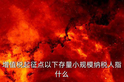 什么叫存量一般納稅人，什么是存量稅