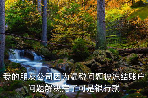 我的朋友公司因為漏稅問題被凍結賬戶問題解決完了可是銀行就