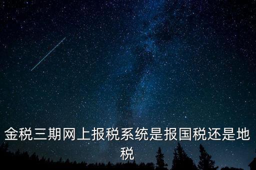 用金稅三期軟件報什么稅，金稅三期網上報稅系統(tǒng)是報國稅還是地稅