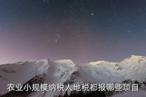 地稅農(nóng)產(chǎn)品需要報(bào)什么，農(nóng)業(yè)小規(guī)模納稅人地稅都報(bào)哪些項(xiàng)目