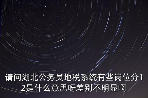 請(qǐng)問湖北公務(wù)員地稅系統(tǒng)有些崗位分12是什么意思呀差別不明顯啊