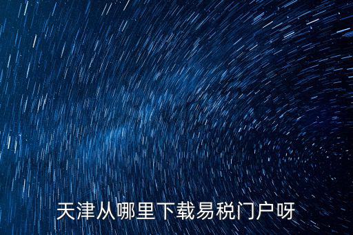 天津市地稅需下載什么地方，天津從哪里下載易稅門戶呀