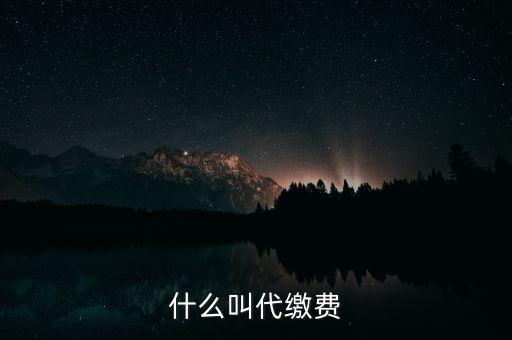 什么叫代繳費(fèi)