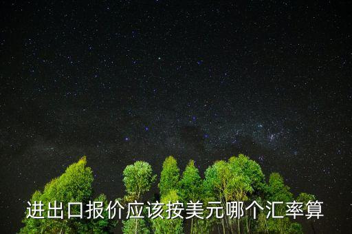 進出口報價應該按美元哪個匯率算