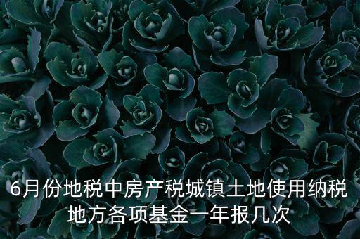 6月份地稅都報什么，每月地稅申報都要報些什么稅