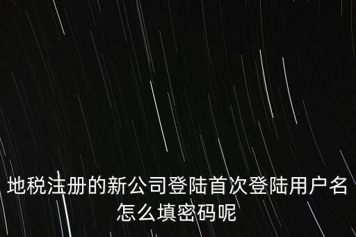 地稅注冊(cè)的新公司登陸首次登陸用戶名怎么填密碼呢