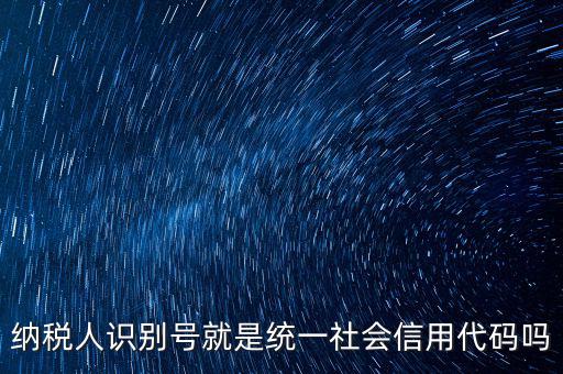 納稅人識別與社會信用代碼是什么，納稅人識別號就是統(tǒng)一社會信用代碼嗎