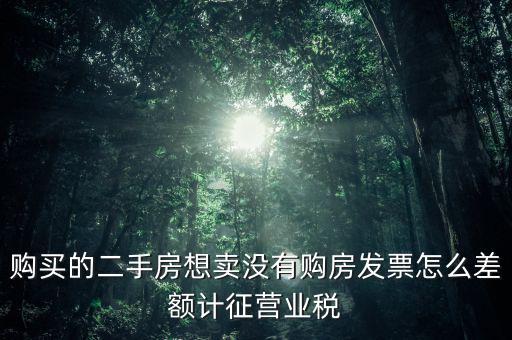 佛山市舊房產(chǎn)沒有發(fā)票如何征稅，購買的二手房想賣沒有購房發(fā)票怎么差額計征營業(yè)稅
