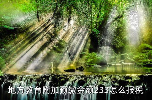預(yù)繳增值稅如何申報(bào)附加稅，地方教育附加預(yù)繳金額233怎么報(bào)稅