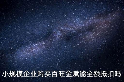 百旺年費(fèi)如何全額抵減，小規(guī)模企業(yè)購(gòu)買(mǎi)百旺金賦能全額抵扣嗎