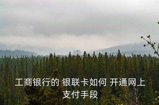 工商銀行怎么開通銀聯在線支付,怎么開通中國銀聯快速通?